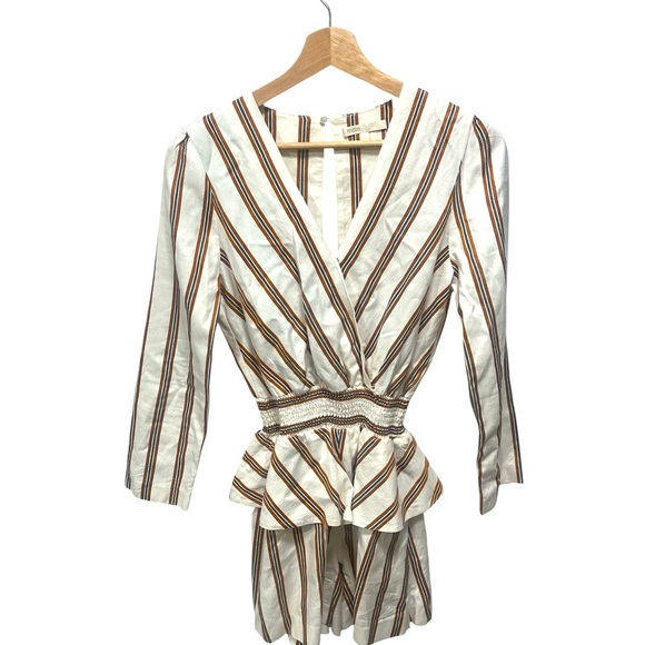 Maje leni Rayure Romper size 36/US small - Picture 3 of 9